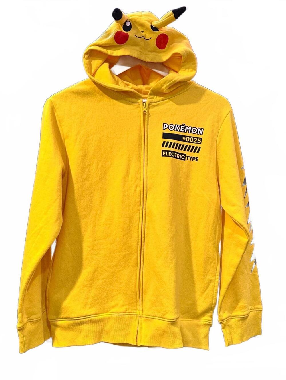 Pokémon Boys 18 XXL Pikachu Zip Hoodie Yellow 3D Ears Cosplay Anime Pockets